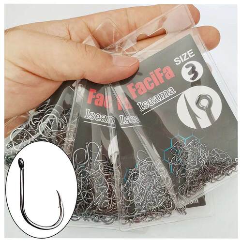 100 Pcs Iseama Carp Fishing Hook Offset Circle Hook Single F