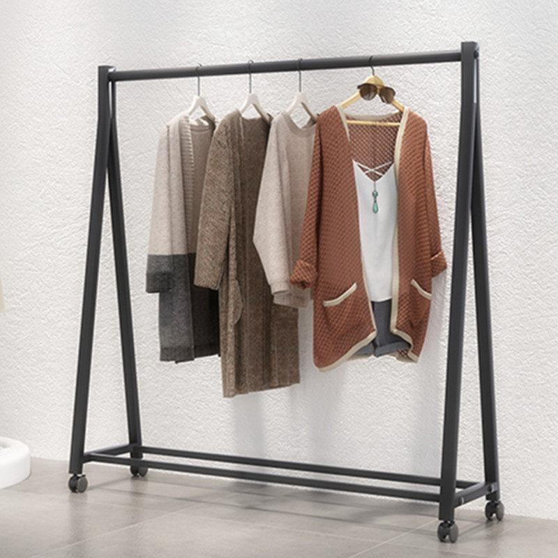 铁艺服装架服装店衣架展示架落地挂衣架带轮子商场货架挂衣服架子