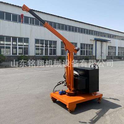 间电5动行走平衡式搬小吊机0.T单臂IDG吊车 移动式旋运转液压小吊