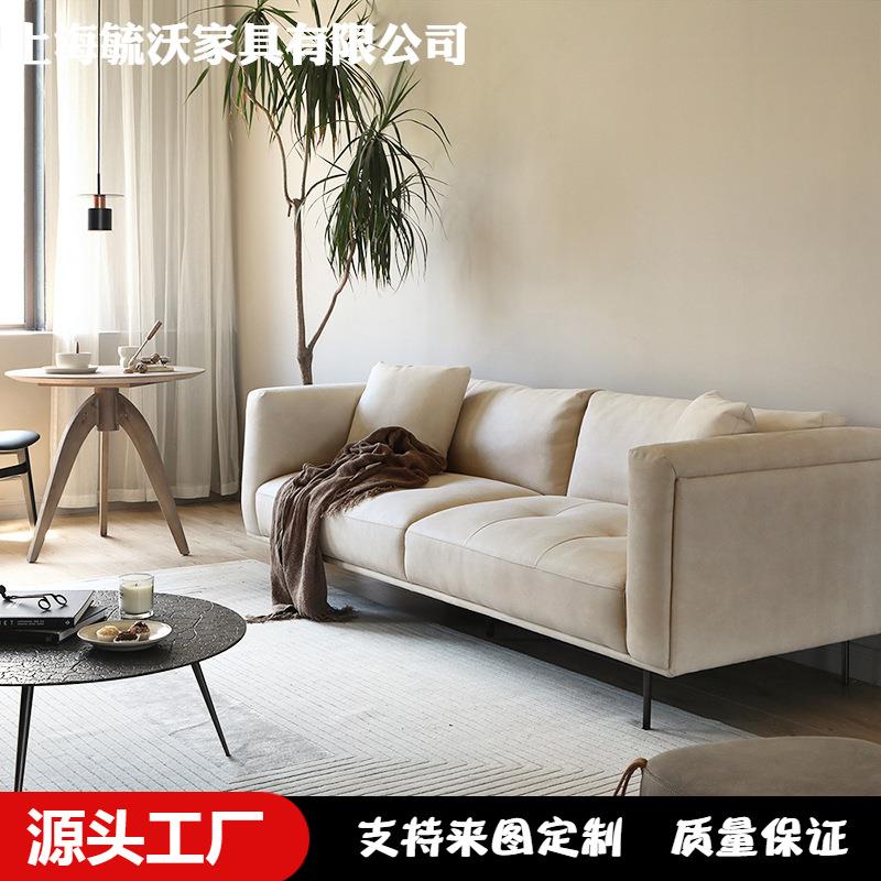 北欧科技布沙发大小户型客厅三人沙发组合植绒工艺家具电动沙发