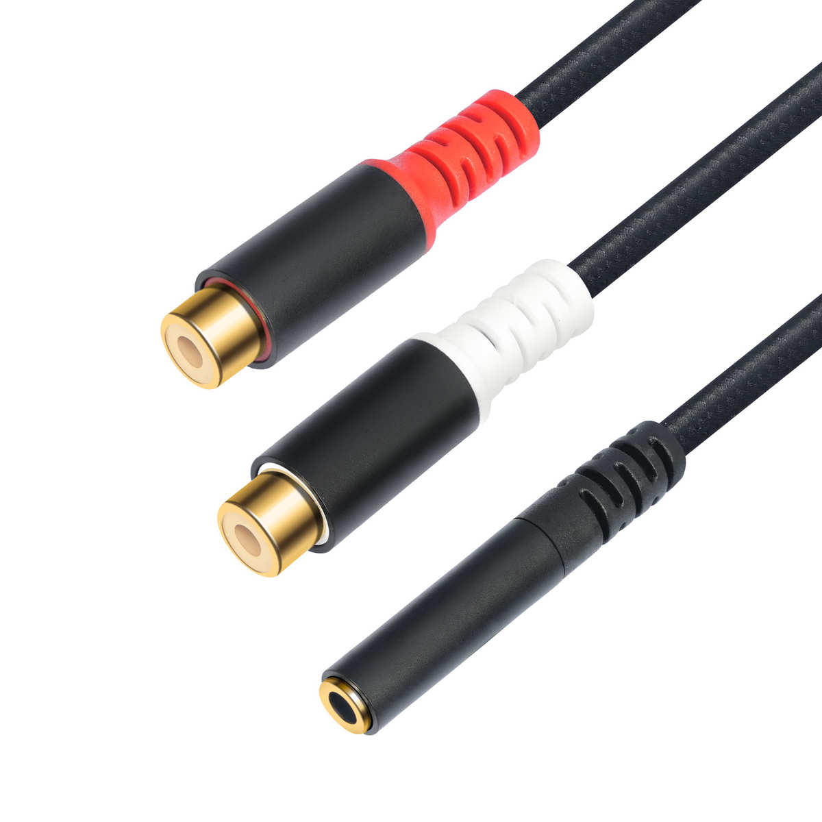 莲花头屏蔽线.转音频0母3rca.米35mm双转接线金属母镀金壳双