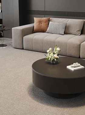 意几式茶岩板简约客厅现代小户型轻奢茶感形家用黑色桌组垒JQB德