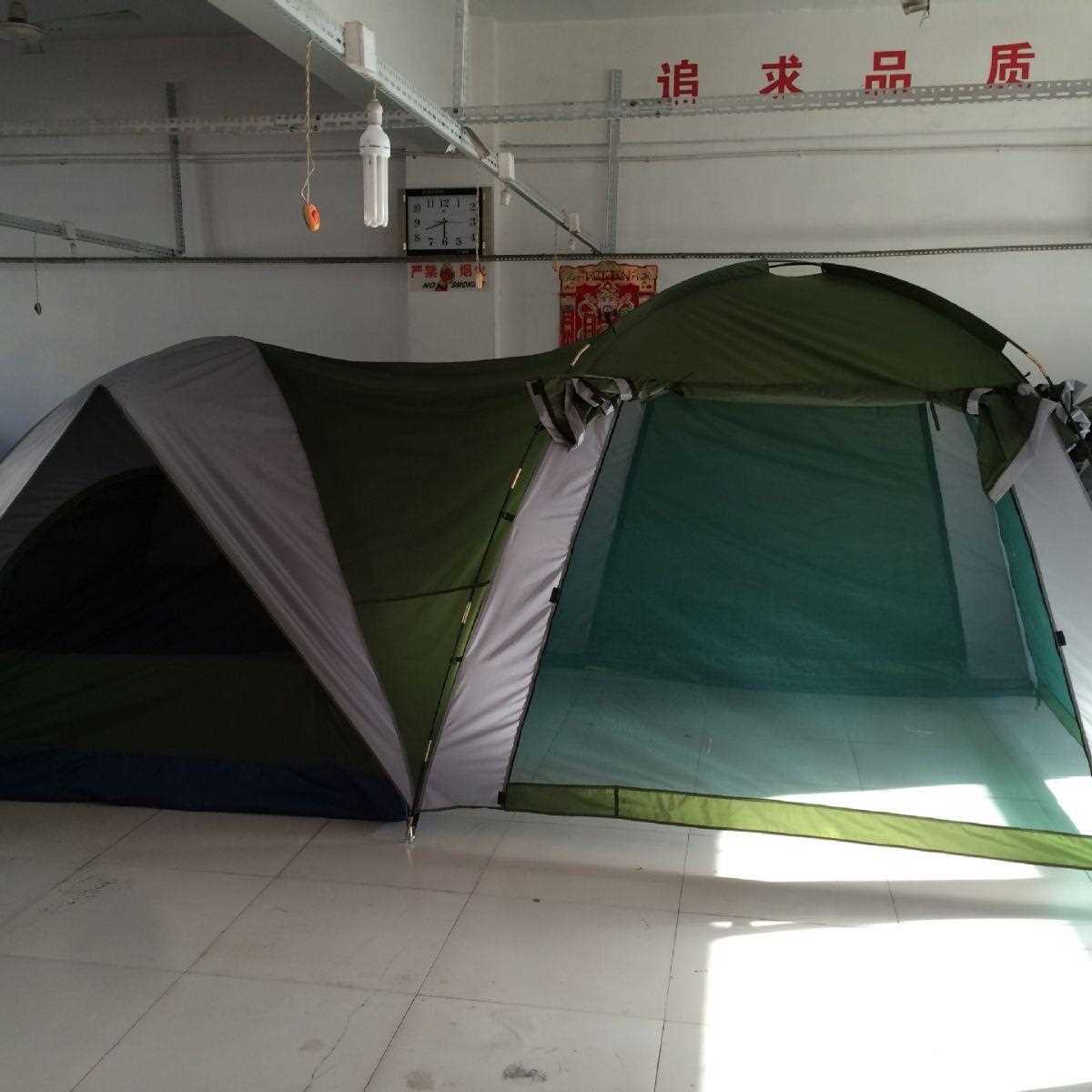 新款直销户外休闲连体帐篷一室一厅露营全套双层防雨帐篷野营玻璃