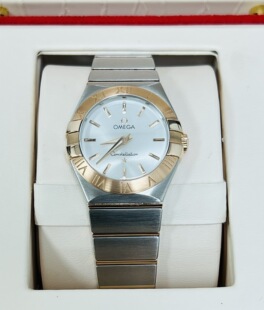 [9.8新]欧米茄星座手表玫瑰金27mm石英女表123.20.27.60.02.001