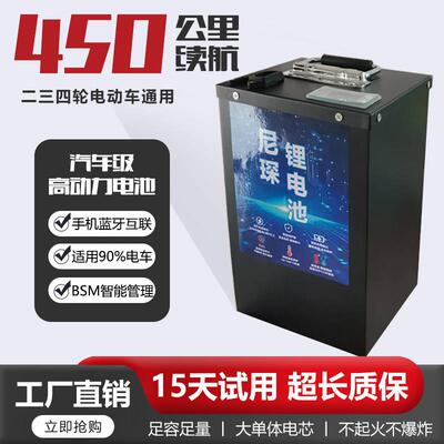 尼琛磷酸铁锂电池60V48V72V宁德电摩外卖专用二三四轮车专用电瓶