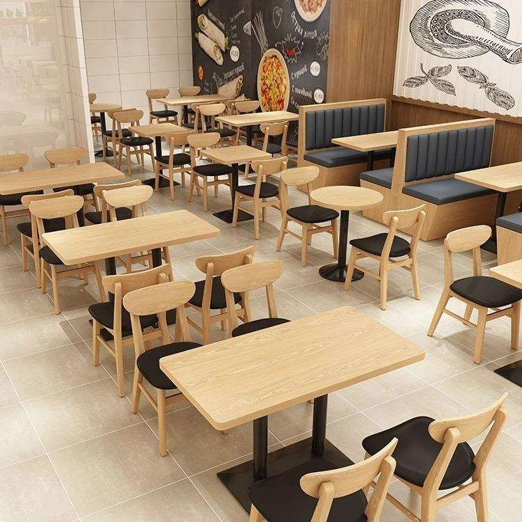 商用小吃店快餐烧烤奶茶餐桌面馆餐饮靠墙双人卡座沙发桌椅子组合