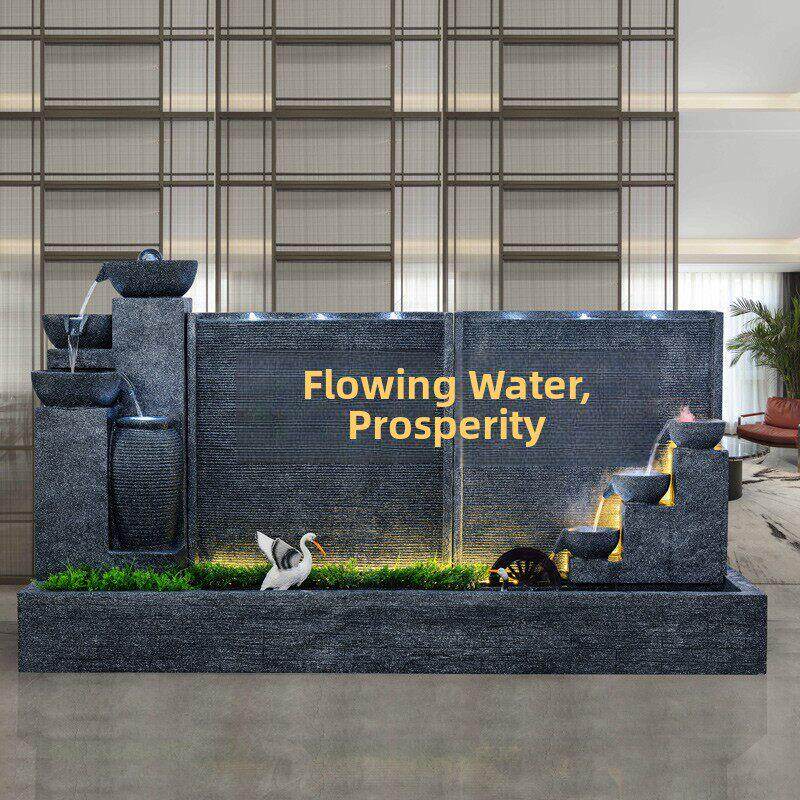 大型水幕墙流水屏风喷泉室循环水景观阳台客厅庭院养鱼池落地摆件