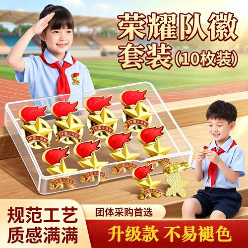 队徽少先队员别针款强磁铁扣中国队徽纯棉红领巾徽章先锋队集体磁吸式校徽小学生专用