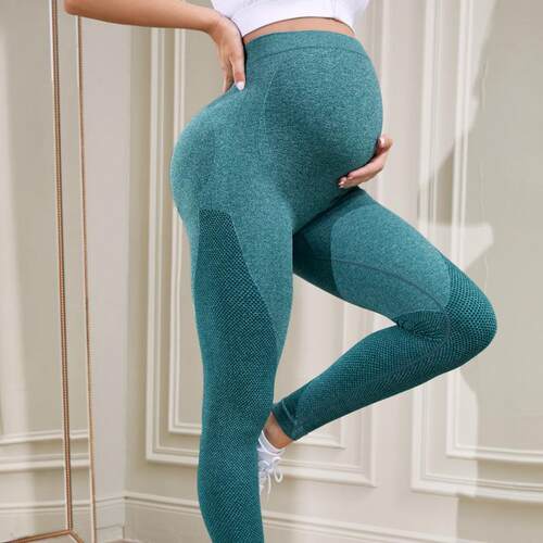 Women's Plain High Waist Maternity Leggings Comfy Breathable
