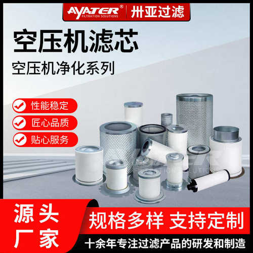 卅亚过滤螺杆机油气分离器滤芯螺杆式空压机油分芯玻纤折叠油分
