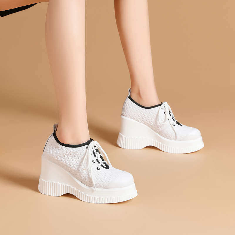 2024春款内增高10cm单鞋女轻软防滑休闲旅游松糕鞋坡跟深口高跟鞋,女鞋,松糕（摇摇）鞋,淘宝优惠券,粉丝福利购,淘宝优惠卷