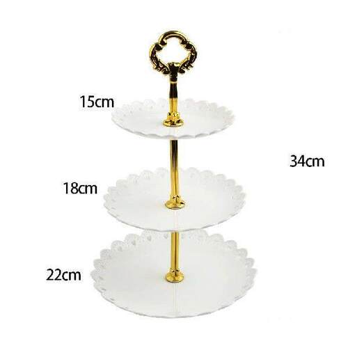 3-Layer Cake Stand Fruit Plate Tray Display Cupcake Holder