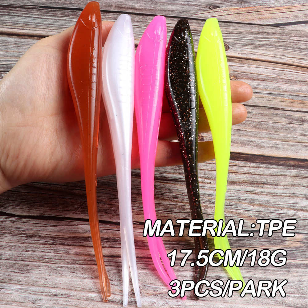 TPR软饵Baby silencer 叉尾175mm18gTPE3只装浮水双色Minnow zma