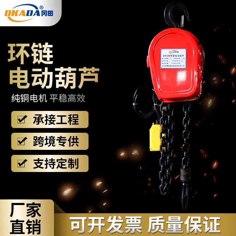 dhs环链电动葫芦DHS倒链1吨3t6m9米起重吊机380v链条 遥控电动葫