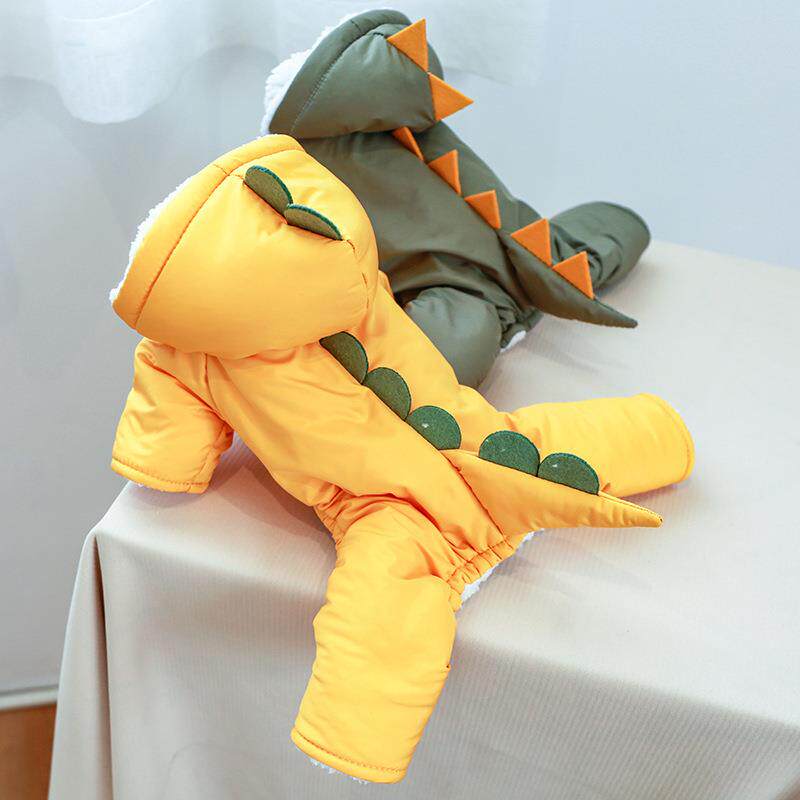 宠物棉衣狗衣服中小型犬猫猫服饰冬季加绒加厚胖乎乎恐龙棉衣