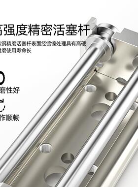 SMC型气动滑台MXQL气缸MXQ12-10-20-30-40-50-ASTFRP两端调整缓冲