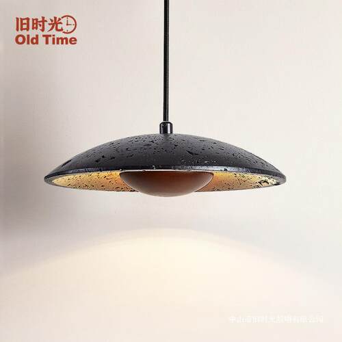 中古风感设计师复古黑洞石飞碟意式极简吧台卧室床头小吊灯