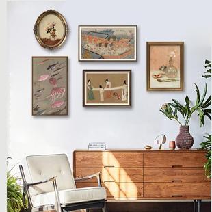 复古中式 饰画A063 复古小众中古艺术书房挂画茶楼新古典主义装