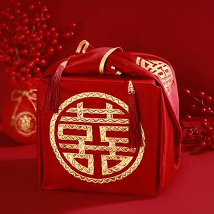 包袱皮结婚一对包裹布婚礼女方家用陪嫁套装喜盆新娘红包大号袱布