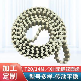 AT15 PU聚氨酯同步带无缝双面齿T20 S14M 14M 齿加布同步带