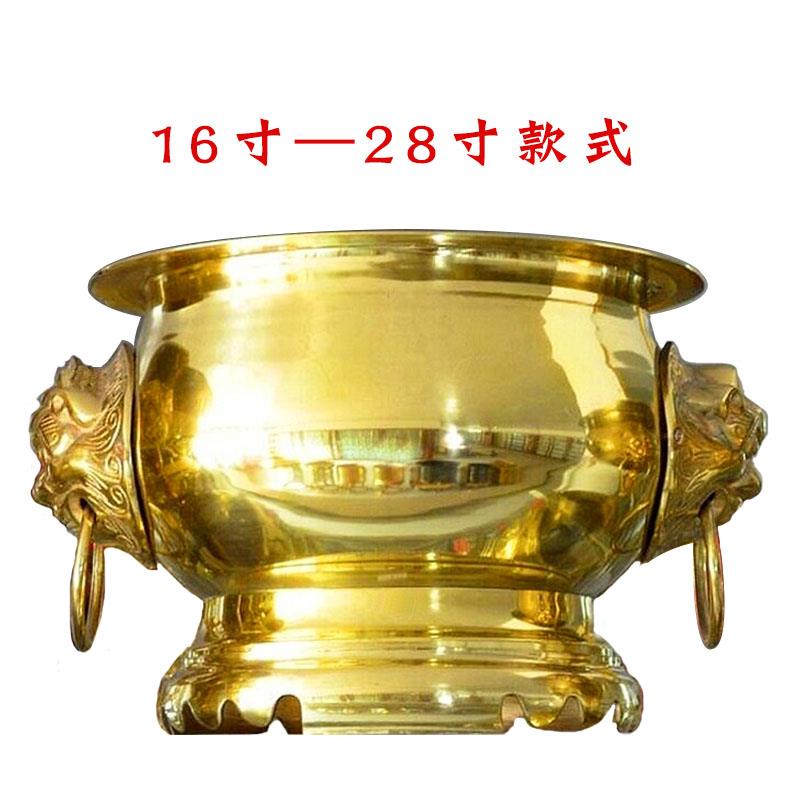 高档佛具薰立香炉佛前供佛堂用品炉 线香炉香炉3-14双狮头纯铜香