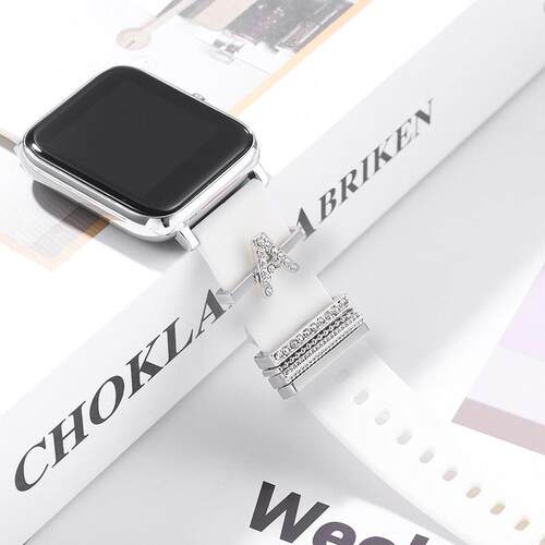 Initials Letter Charms Set for Iwatch Silicone Strap