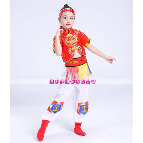 高档儿童布蒙古演出服男童舞草原女欢歌萨罕汉白马蹈服筷子舞表演