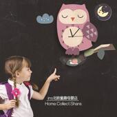 ins卡通静音钟表立体恐龙火烈鸟鳄鱼壁时钟儿童房幼儿园装 饰挂钟