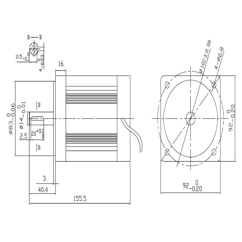 92BL-A可调速正反转1NM 1000转 100W 24V厂家直销无刷直流电机