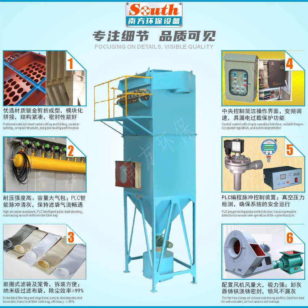木工家具中央集尘器 中央防爆阻燃布袋除尘设备 脉冲吸尘环保机