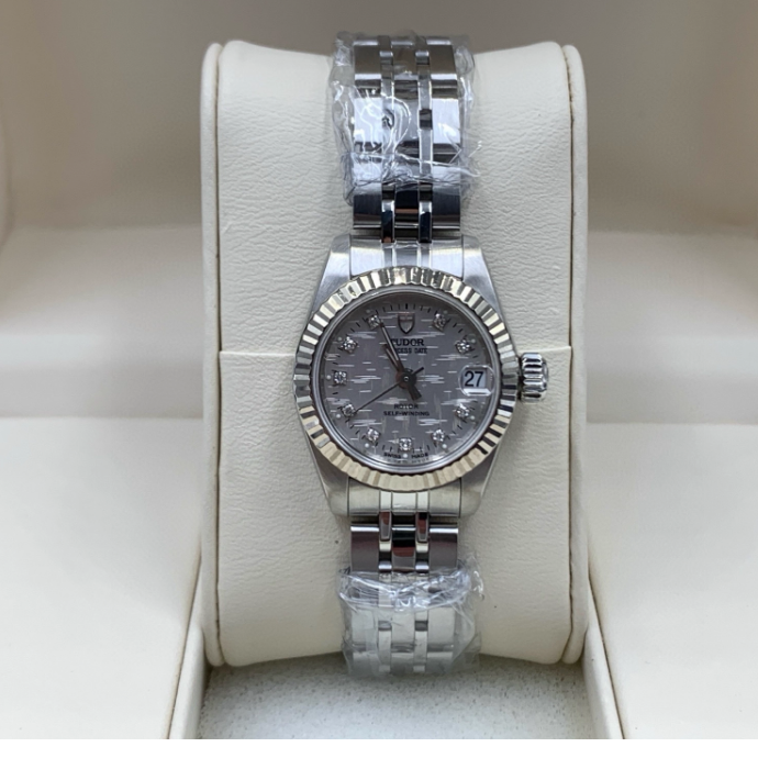 经典款9.8新 帝舵公主系列18K白金圈自动机械表22MM钻石女表92514