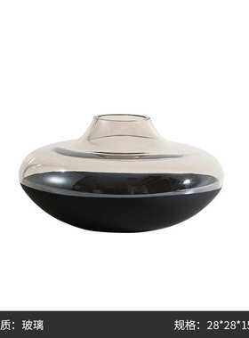 餐桌宽口简约客厅样板房器现代双色创意插花玻璃电视柜花瓶装饰品