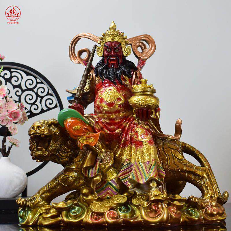 树脂赵公明武财神骑虎像供奉家用招财赵元帅神像财神爷摆件饰品