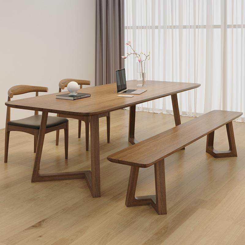 北欧全实木客厅大长书桌家用长方形桌子简约长条桌双人书桌学习桌