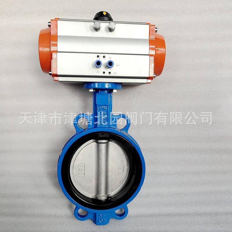 气动衬胶对夹式蝶阀D671X-10QB厂家气动调节不锈钢耐磨蝶阀