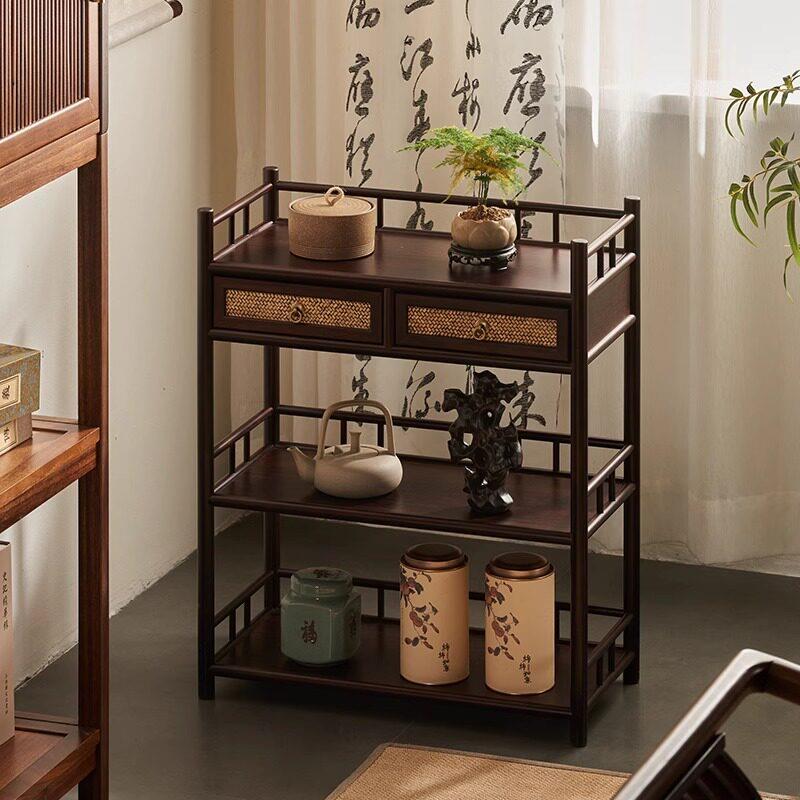 茶柜置物架茶水柜中式简约博古架茶具展示柜子高档茶桌边柜收纳层