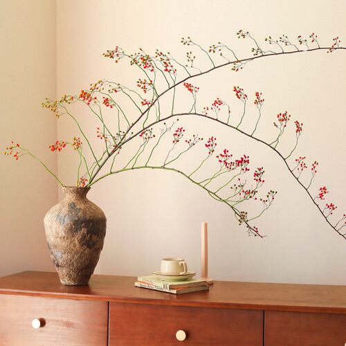 侘寂鲜切山归来天然干花花束真花长树枝插花花瓶摆件