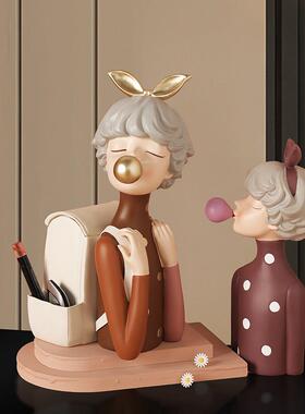 泡20241213泡女孩电视柜家居装酒柜轻奢艺术床玄关书架柜饰摆件树