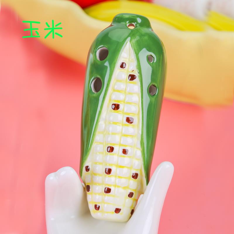 高档风雅陶笛四孔草苹蔬菜造型器陶笛4孔莓益智乐启蒙果初学练习