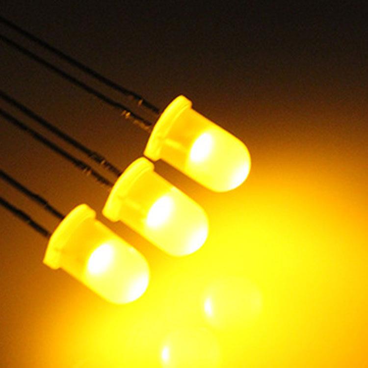 长fWLM5加5mm圆带头胶体色脚红发红黄发黄绿发绿光led指示灯珠