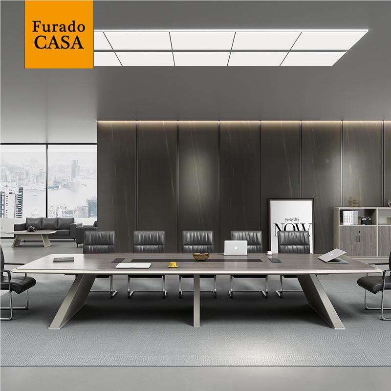 广168客东会议桌长桌小简约现代组办公家具大型会室桌椅合长条洽