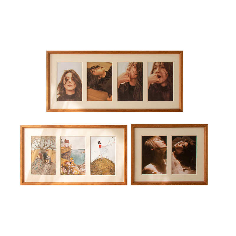 实木画框三连框组合相架创意相框婚纱儿童照片相册相架相框摆台