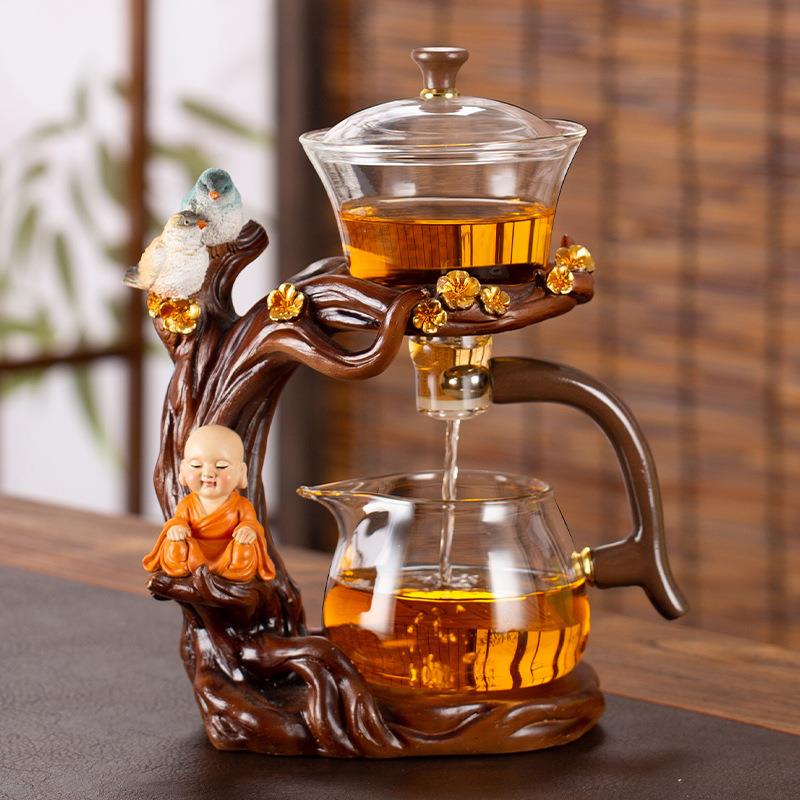 半自动茶懒人DHH茶具套装家功夫泡茶器轻奢高档公室办会客玻用璃