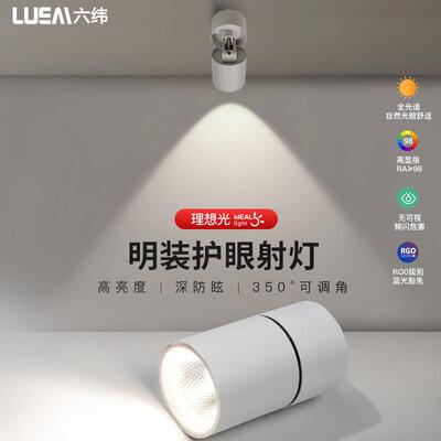 明装筒射灯普瑞芯片智能全光谱客厅小山丘家用背景墙吸顶防眩光