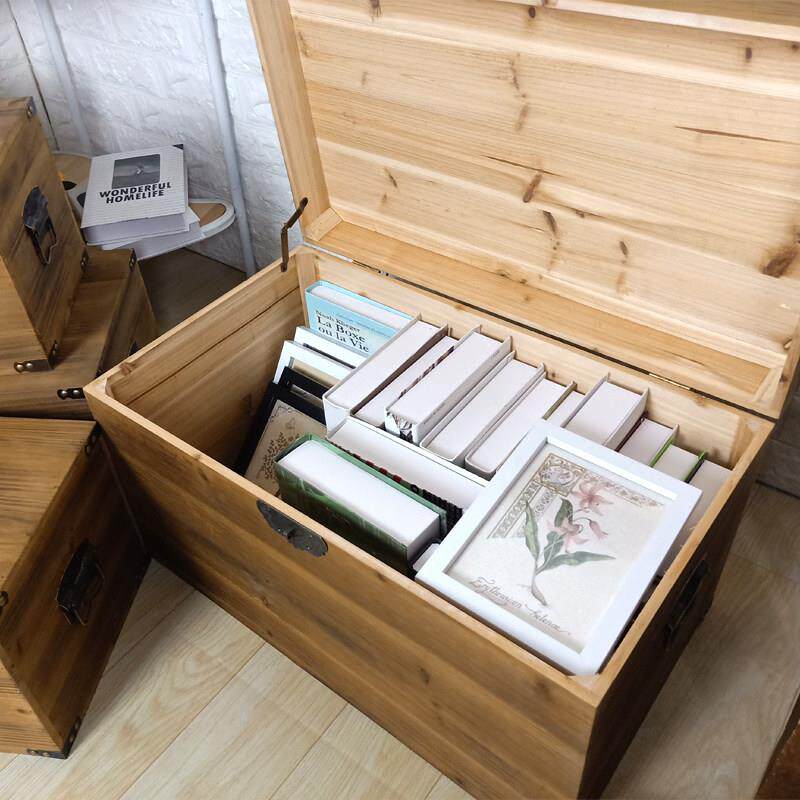 覆古木盒超大收纳盒实木收纳盒与锁古董木盒木盒收纳盒定制