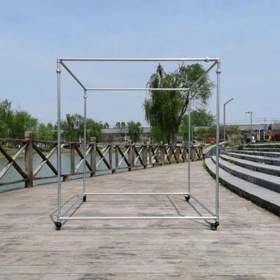 晾易衣架室无品牌/台外防风落地镀锌管四方架架家用简阳加厚楼顶