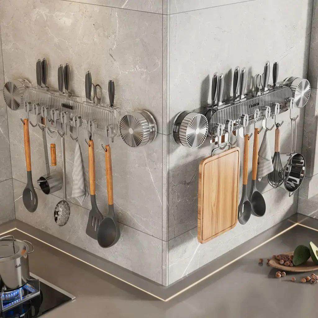 吸盘联排挂钩刀架厨房置物架家用联排挂钩锅铲砧板收纳架,厨房/烹饪用具,刀架,淘宝优惠券,粉丝福利购,淘宝优惠卷