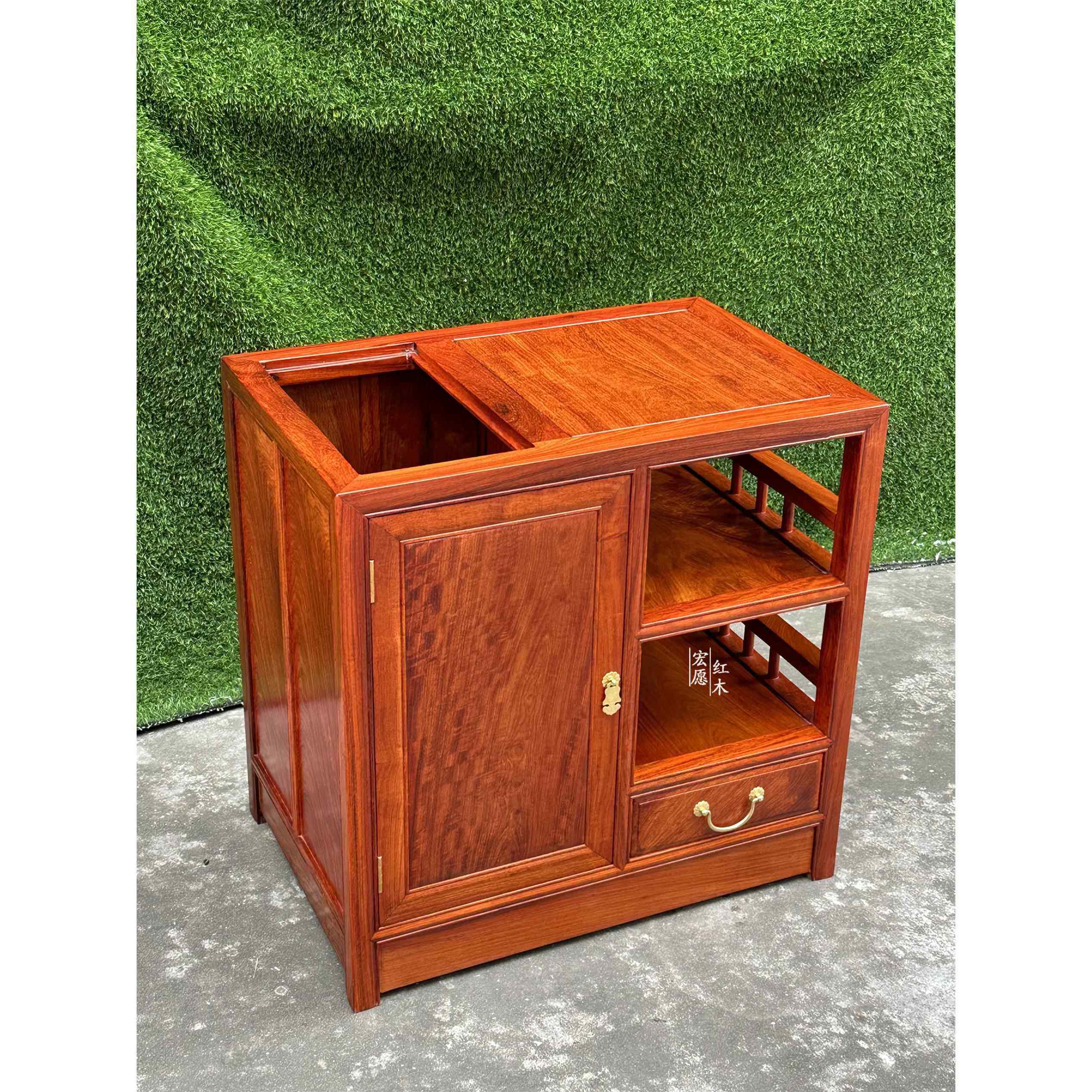 红木缅甸花梨木茶水柜茶台边桌几实木大果紫檀中式储物柜茶水架,住宅家具,红木边桌几类,淘宝优惠券,粉丝福利购,淘宝优惠卷