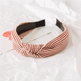 女神网红同款黄色简约交叉格子发箍女宽版压边头箍束发头带头饰