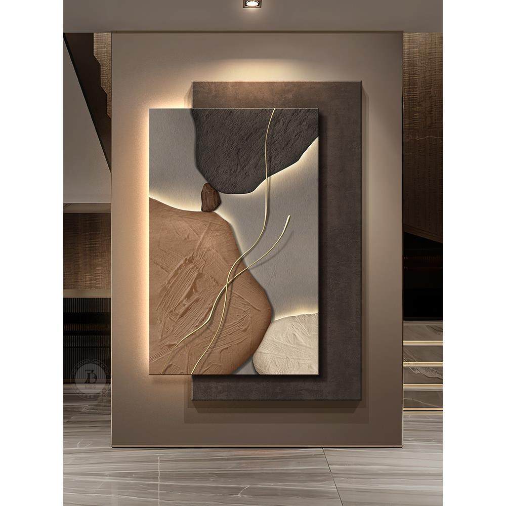 石来运转轻奢高级感立体砂岩画玄关装饰画高端客厅沙发背景墙挂画,家居饰品,氛围画/灯画,淘宝优惠券,粉丝福利购,淘宝优惠卷